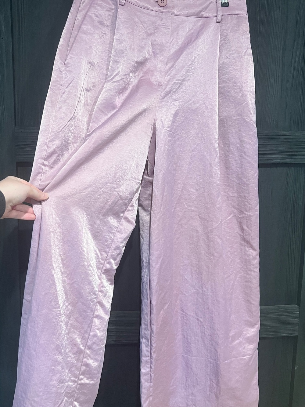 Essentiel Antwerp, Mauve Satin Wide-Leg Pants (Gazpacho) 42